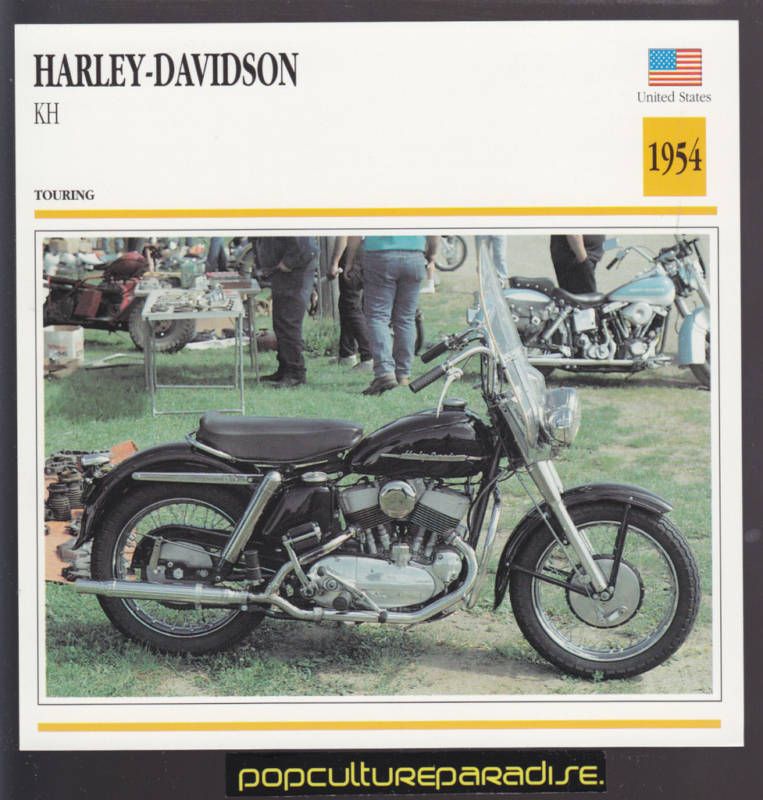 1954 HARLEY DAVIDSON KH MOTORCYCLE Picture ATLAS CARD  