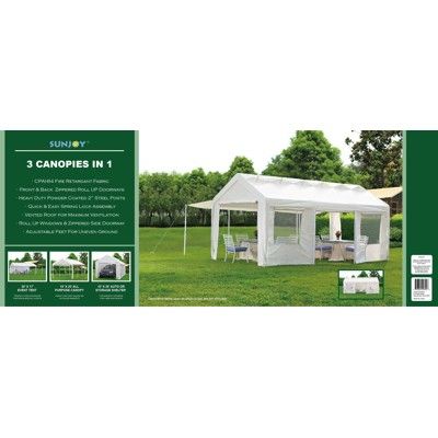 New Sunjoy 3 In 1 Outdoor Canopy Tent Shelter White  