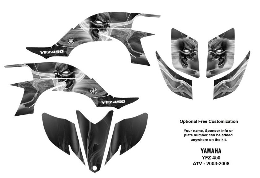 YAMAHA YFZ 450 Atv Graphic Decal Sticker Kit #6666Metal  