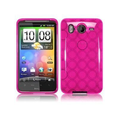 HOT Pink Circle TPU Crystal Silicone Case for HTC Inspire 4G / Desire 
