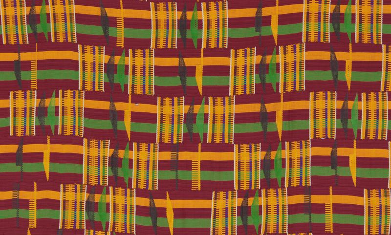 AFRICAN KENTE HAND WOVEN CLOTH ASHANTI TEXTILE GHANA  
