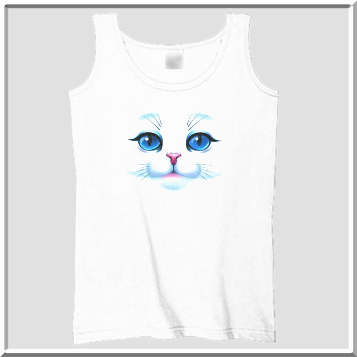 Blue Eyed Kitten Cat Face WOMENS SHIRTS S,M,L,XL,2X,3X  