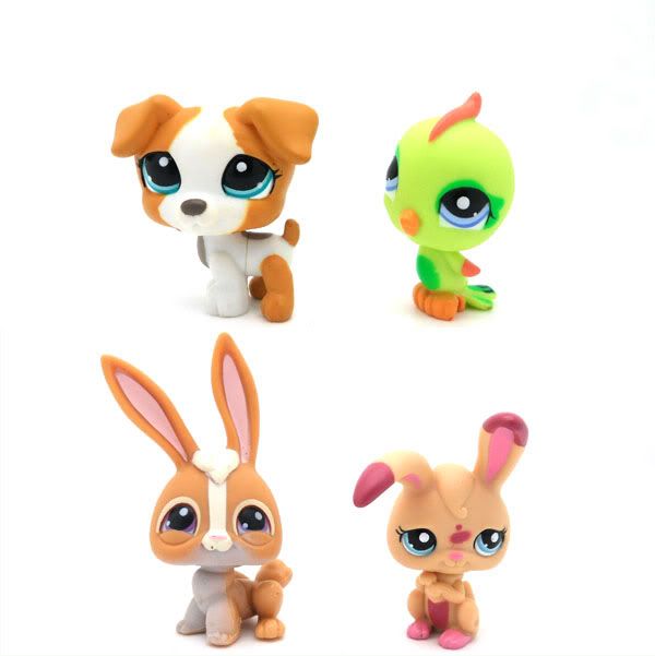 pcs Littlest Pet Shop Dog Rabbit Bunny Bird Set #2  
