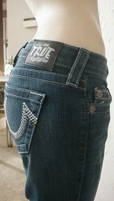 NWT True Religion Carrie weave Embellished Logo jeans in Del Mar 