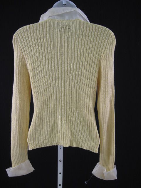 ELARIS Yellow Button Down Knit Sweater Cardigan Size M  