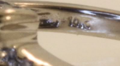 10k white gold .52ct diamond cluster engagement ring 2.5g vintage 