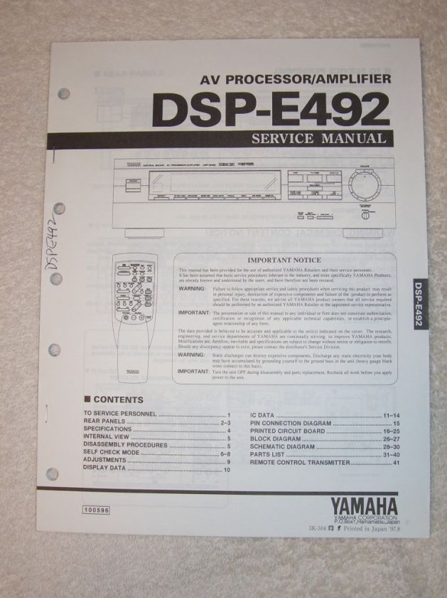 Yamaha Dsp Ax1 Manualidades