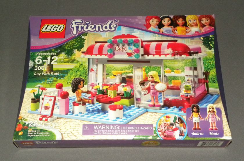 NEW Girls LEGO Friends Set 3061 City Park Cafe w Andrea & Marie 