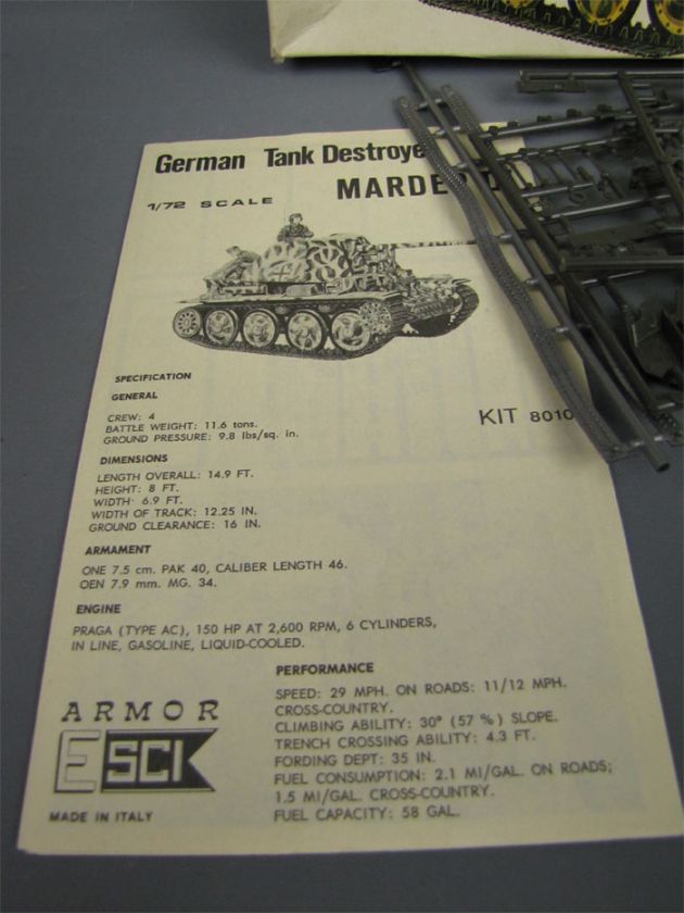 ESCI Marder III German Tank Model Kit #8010 1/72 Scale  