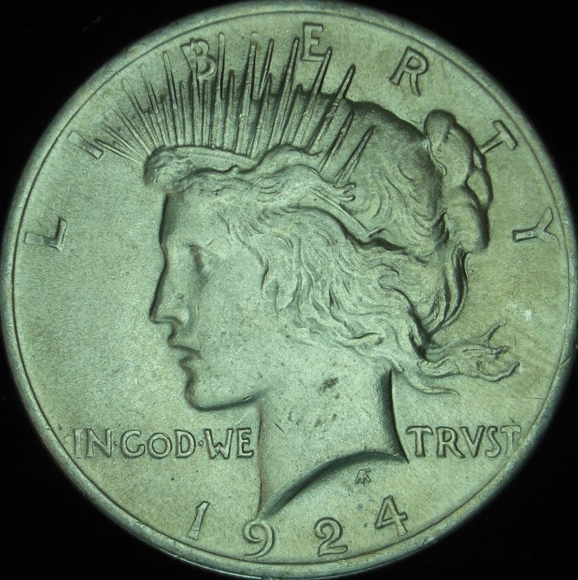 1924 P AU++ Peace Dollar in Eagle Coin Holder     