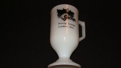 Vintage Milk Glass Pedestal Irish Coffee Mug The Garage Dining Lounge 